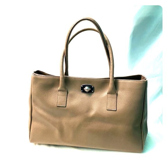 FURLA MINERVA MOONSTONE LEATHER TOTE